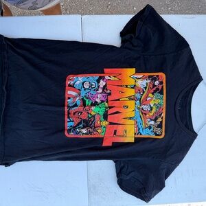 Marvel Black Short Sleeve Tee with Colorful Graphic